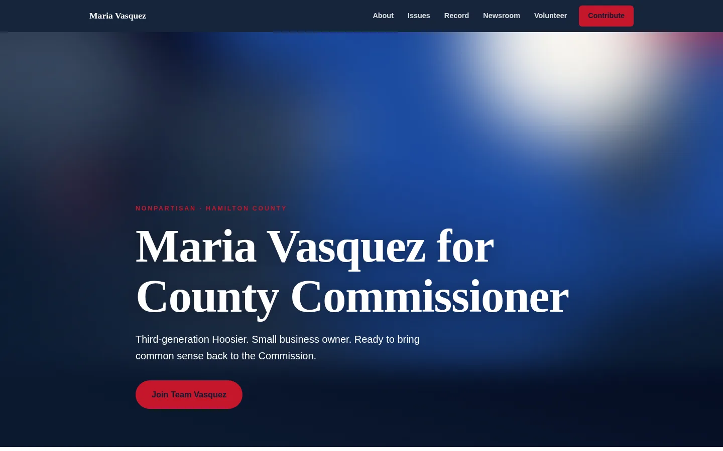 A campaign site built on Ballot Page