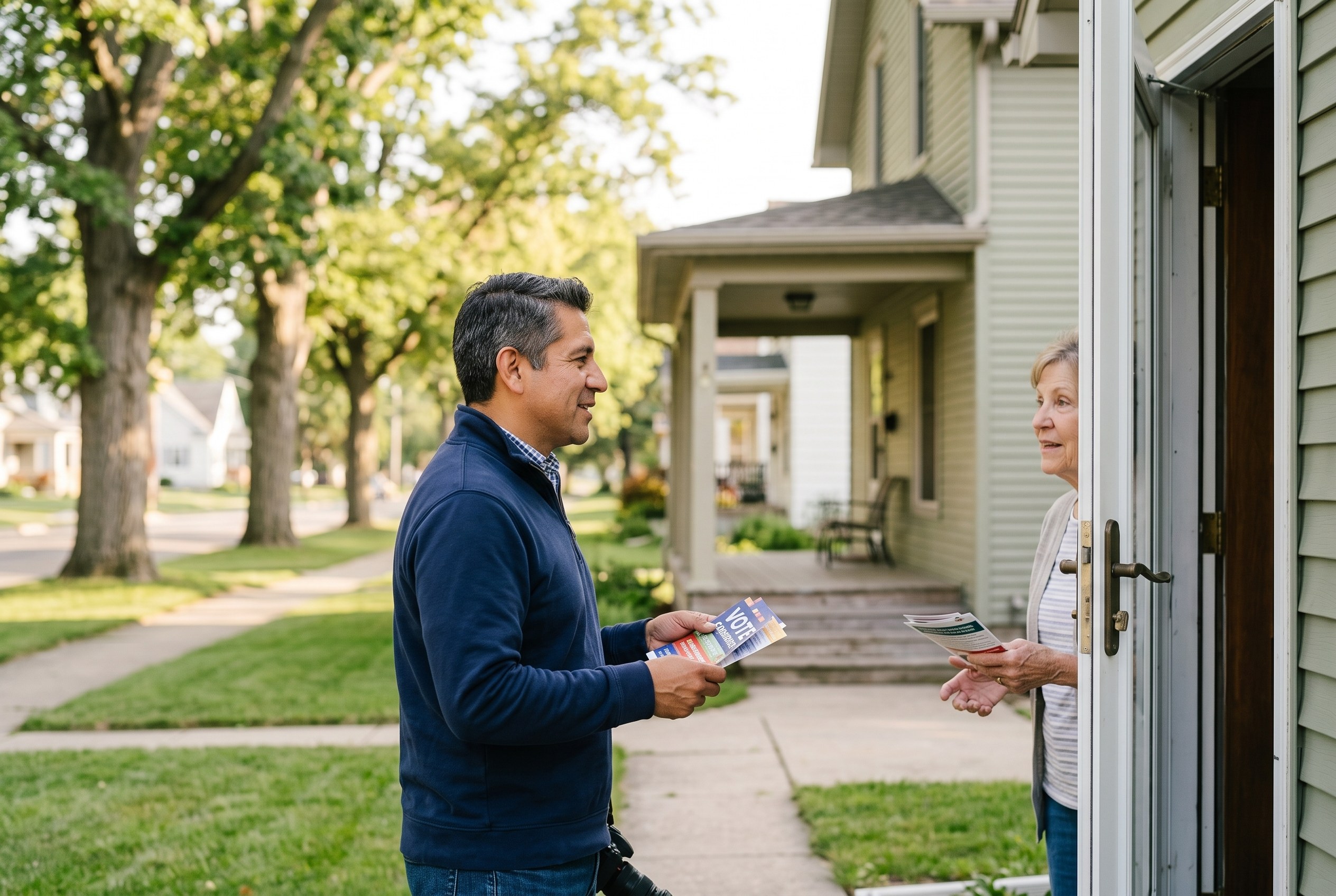 Talking with neighbors door to door